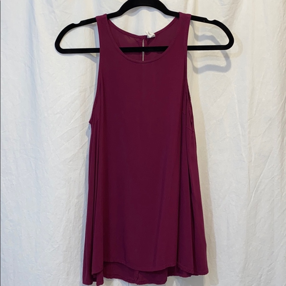 Plum High Neck Tank